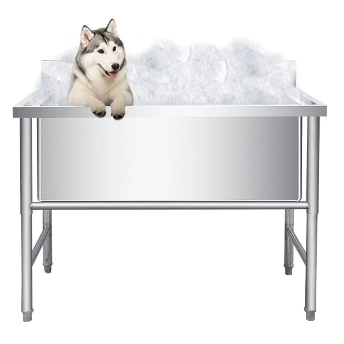 Pet Bathing Station Dog Grooming Tub, Professional Stainless Steel Pet Bath Tub,Dog Washing Tub with Faucet Accessories