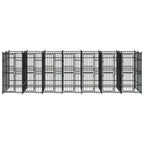 Dog Kennel Enclosure Houses Outside, Black Powder-Coated Steel Cage, Dogs, Outdoor Pet Run, House, Kennels