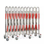 Mobile Expandable Retractable Traffic Barrier - 2.5 to 20m Stainless Steel Folding Gate with Wheels for Outdoor Industrial Safety Solutions