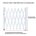 Expandable Metal Safe Gate with Wheels, Adjustable le Ga BER, Foldable Road Closure Fence (39.4 x 98.4 inches), Easy Installat, Flexible Design for Home & Pets
