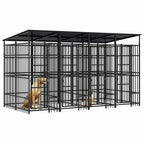 Large Outdoor Dog Kennel, Heavy Duty Powder-Coated Steel Pet Playpen for Backyard, Durable Enclosure for Dogs, Cats and Small Animals, 153.9 x 78.7 x 89.8 Inches