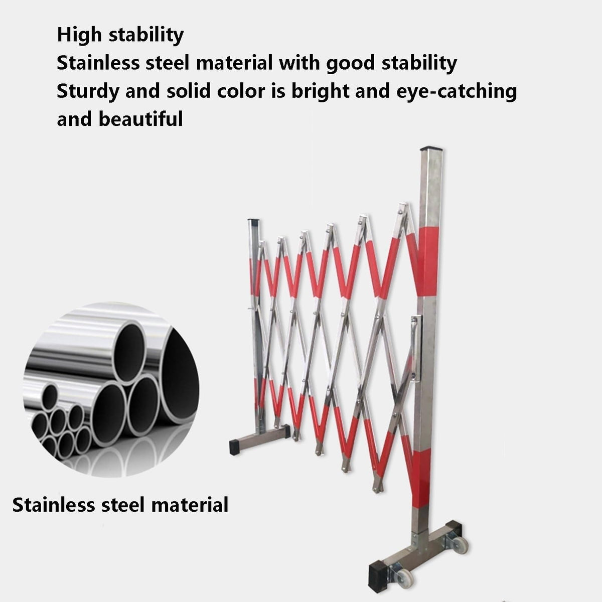 Retractable Stainless Steel Barrier - Waterproof Portable Traffic Control Gate, Adjustable Pet Safety Gate for Outdoor Events, Home Use, Parks & Pet Management