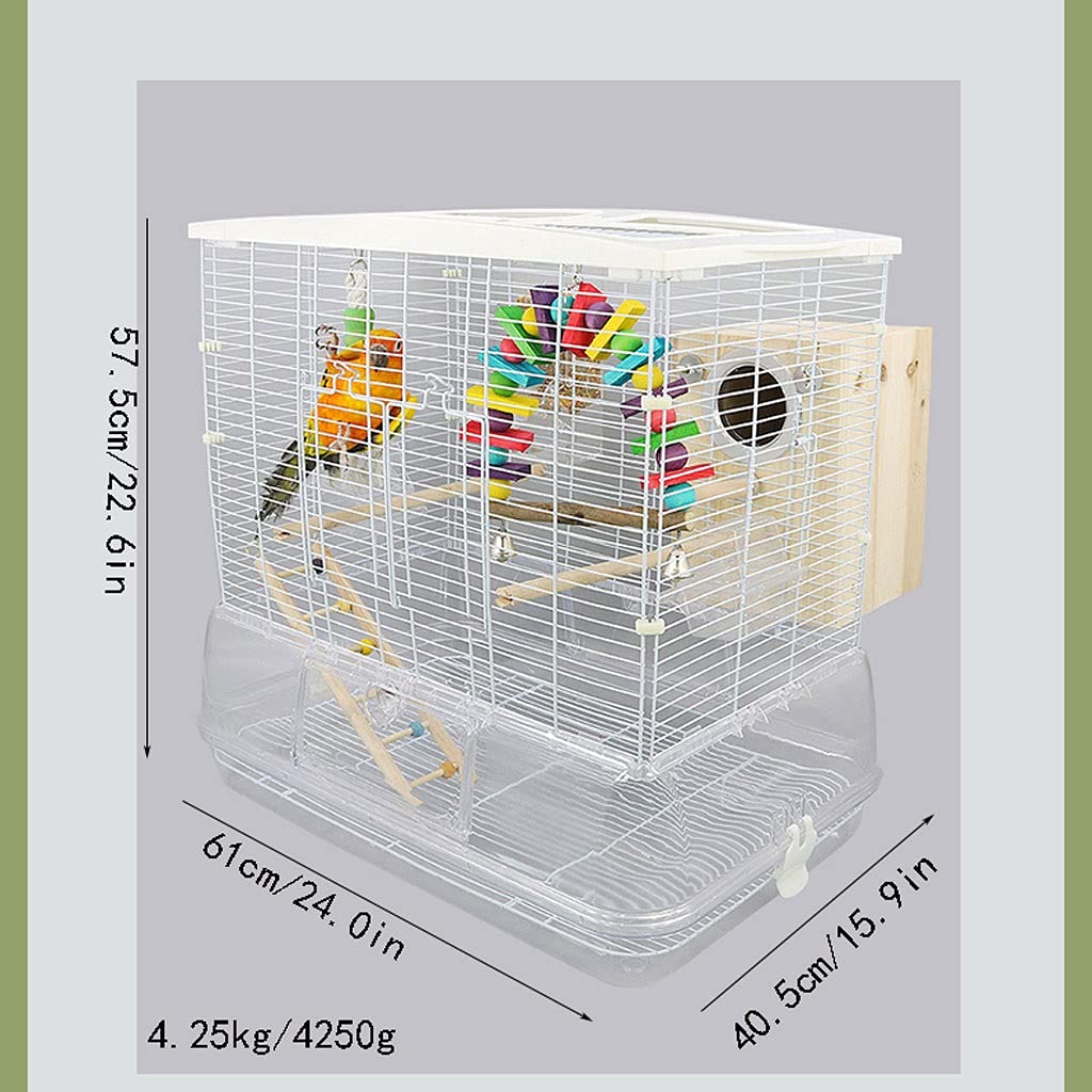 Bird Cage Bird Cage Parrot Cage Large Cage with Food Container Suitable,for Parakeets Canaries Love Birds Small Parrots Transparent Aviary Pet Supplies,