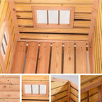 Wooden House Outdoor Cartoon Pet Cage Indoor Pet Supplies Small and Medium-Sized Storage Box Gift Pet House(65x55x65cm)
