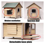 Dog Houses Large Outdoor Solid Wood Dog House Luxury Pet Shelter, Waterproof and Durable Pet House with Ventilation Out Windows, Easy to Install (Size : 130x120x110cm)