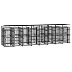 Dog Kennel Enclosure Houses Outside, Black Powder-Coated Steel Cage, Dogs, Outdoor Pet Run, House, Kennels