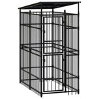 Dog Kennel Enclosure Houses Outside, Black Powder-Coated Steel Cage, Dogs, Outdoor Pet Run, House, Kennels