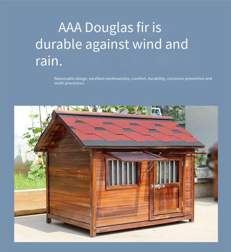 Dog Crate, Dog Cage Dog Crates Solid Wood Dog House Outdoor Rainproof Outdoor Pet Kennel Warm Large Dog Cage Winter Indoor Cage 6XL