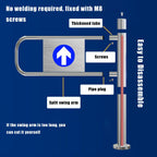Swing Safety Gate,Automatic Rebound Swing Gate for Supermarket Entrance - Self-Closing One-Way Pedestrian Safety Door, Durable Access Control for Warehouse/Library (Silver, 80x97 cm)