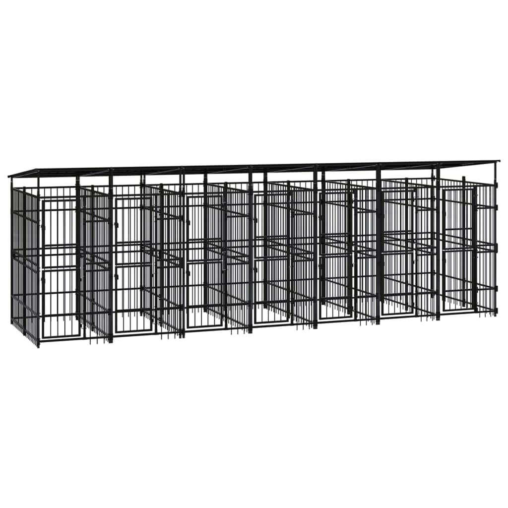 Large Dog Kennel Chicken coopruffland Dog kennelOutdoor Dog Kennel with Roof Steel 138.9 ft虏Suitable for Gardens and courtyards