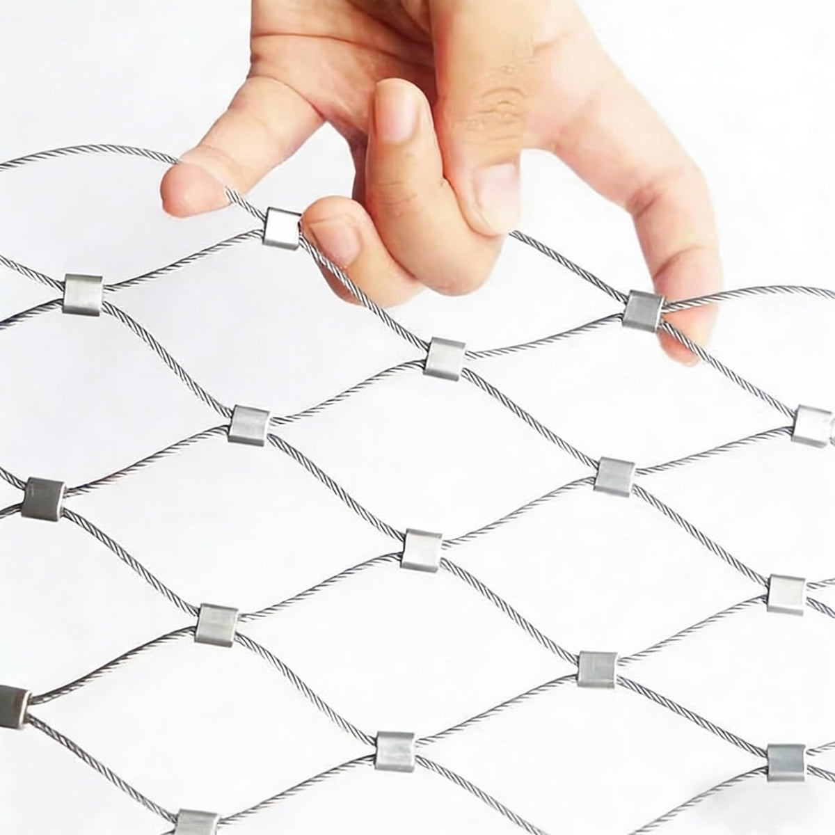 Durable Flexible Stainless Steel Wire Mesh Safety Net for Balcony Pet Fence – Versatile Indoor & Outdoor Protection, Weather-Resistant, Ideal for Gardens and Pets