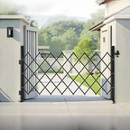 Etlegor Folding Security Gate, Steel Accordion Safety Gates with Lock, 360° Rolling Barricade Gate, for Courtyards Basement Garage(350x200cm)