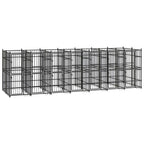Dog Kennel Enclosure Houses Outside, Black Powder-Coated Steel Cage, Dogs, Outdoor Pet Run, House, Kennels