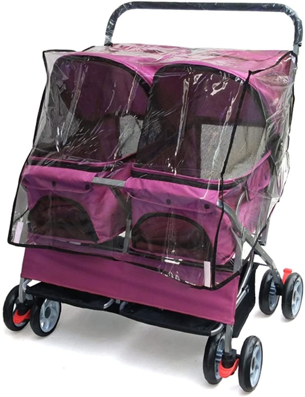 Pet Strollers for Medium Small Dogs Premium Pet Stroller Double Sleeping Nest Seater s (Rose Red) (Rose Red)