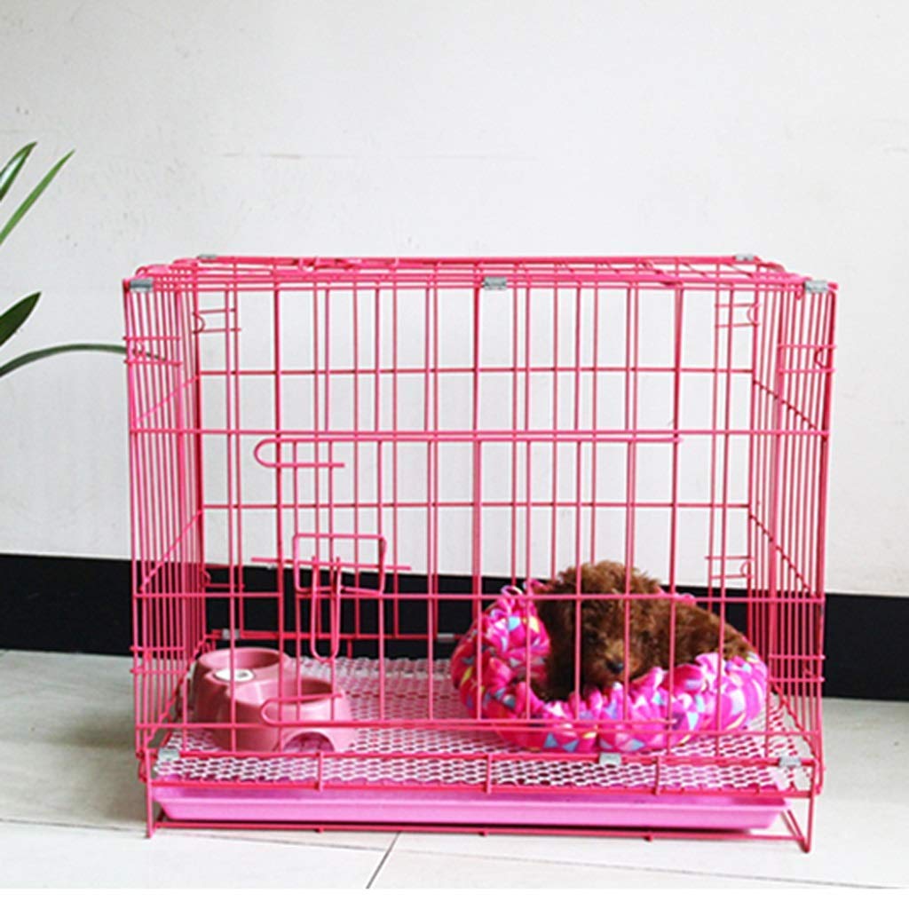 Crate Pets Dog Crate Folding Metal Dog Crates Fully Equipped Indoor and Outdoor Pet Cage Pet Supplies Pet Playpen (Medium)