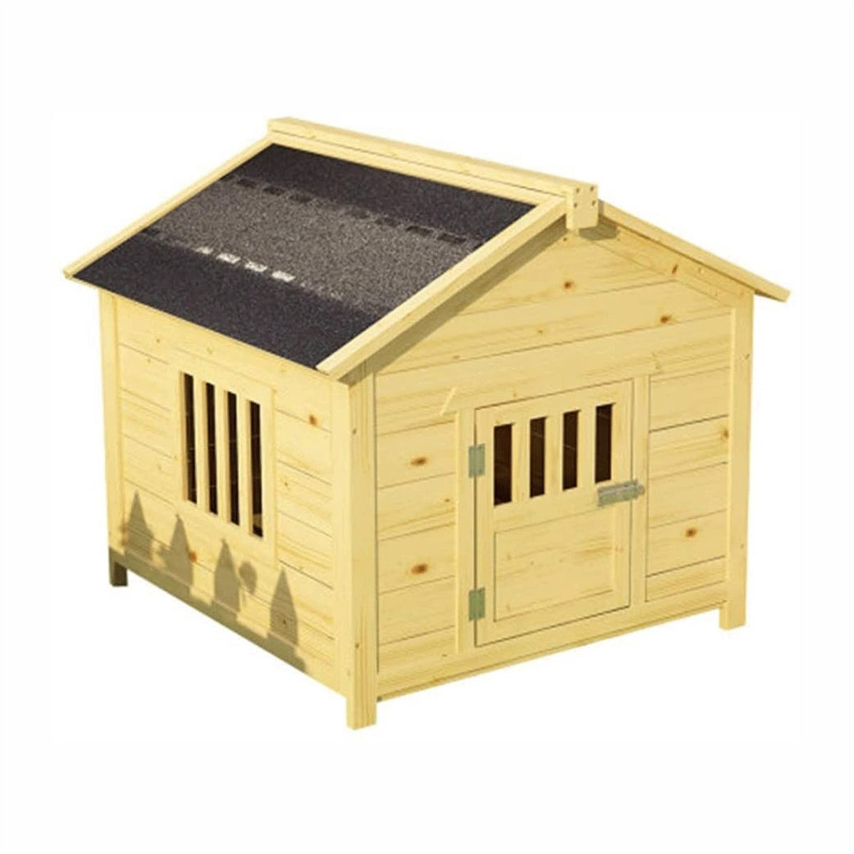 Dog House,Wooden Outdoor Pet Log Cabin Kennel,Weather Resistant Waterproof with Door Flap Drawable Base Plate Home Pet Furniture,for Small Medium Large Animals (Size : Small) ()