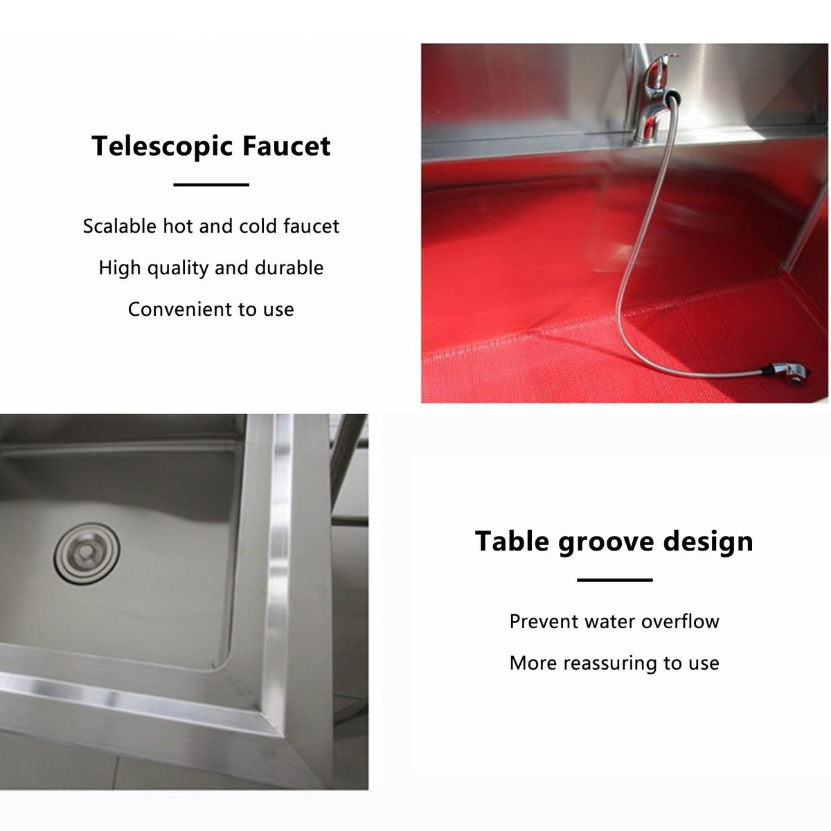 Pet Wash Bath Station,Dog Grooming Tub,Professional Stainless Steel Dog Bathing Station,Wash Shower Sink,Dog Grooming Bathtub Station for Large Dogs,Dog Washing,100cm/40in