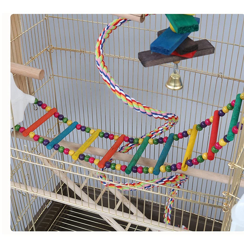 Electroplating Gold Large Bird Cage Villa Parrot Cage Large Bird Toy with Feeder for Parakeet Canary Love Bird Bird Cage,