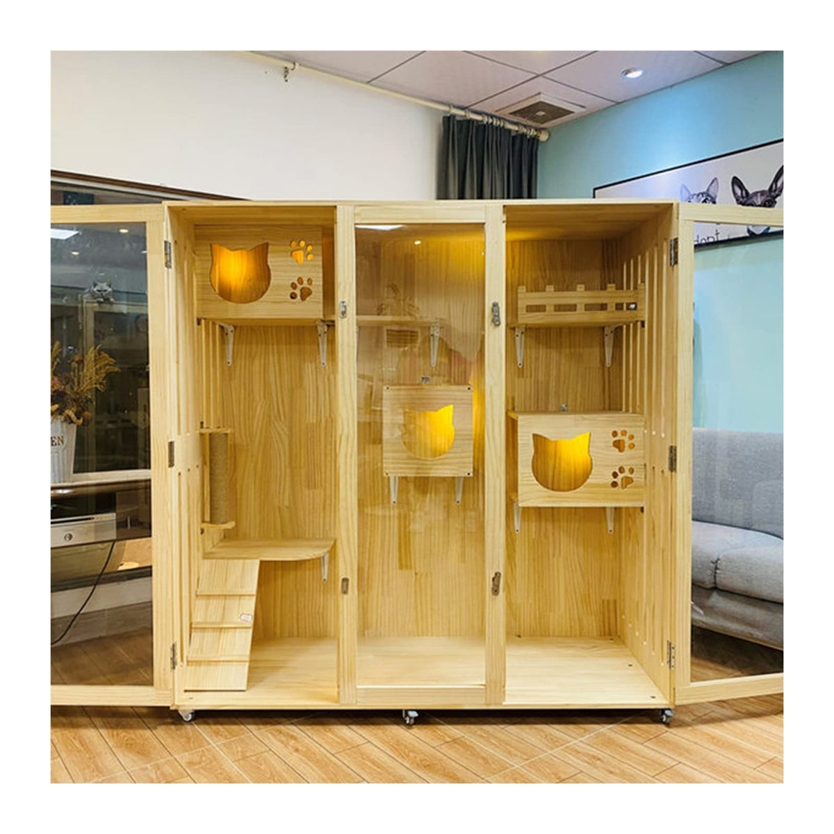 Cat House Cat Villa Home Indoor Pet Cat Cat Cage Multilayer Design Cat House Breathable Cat Litter House Cat Villa