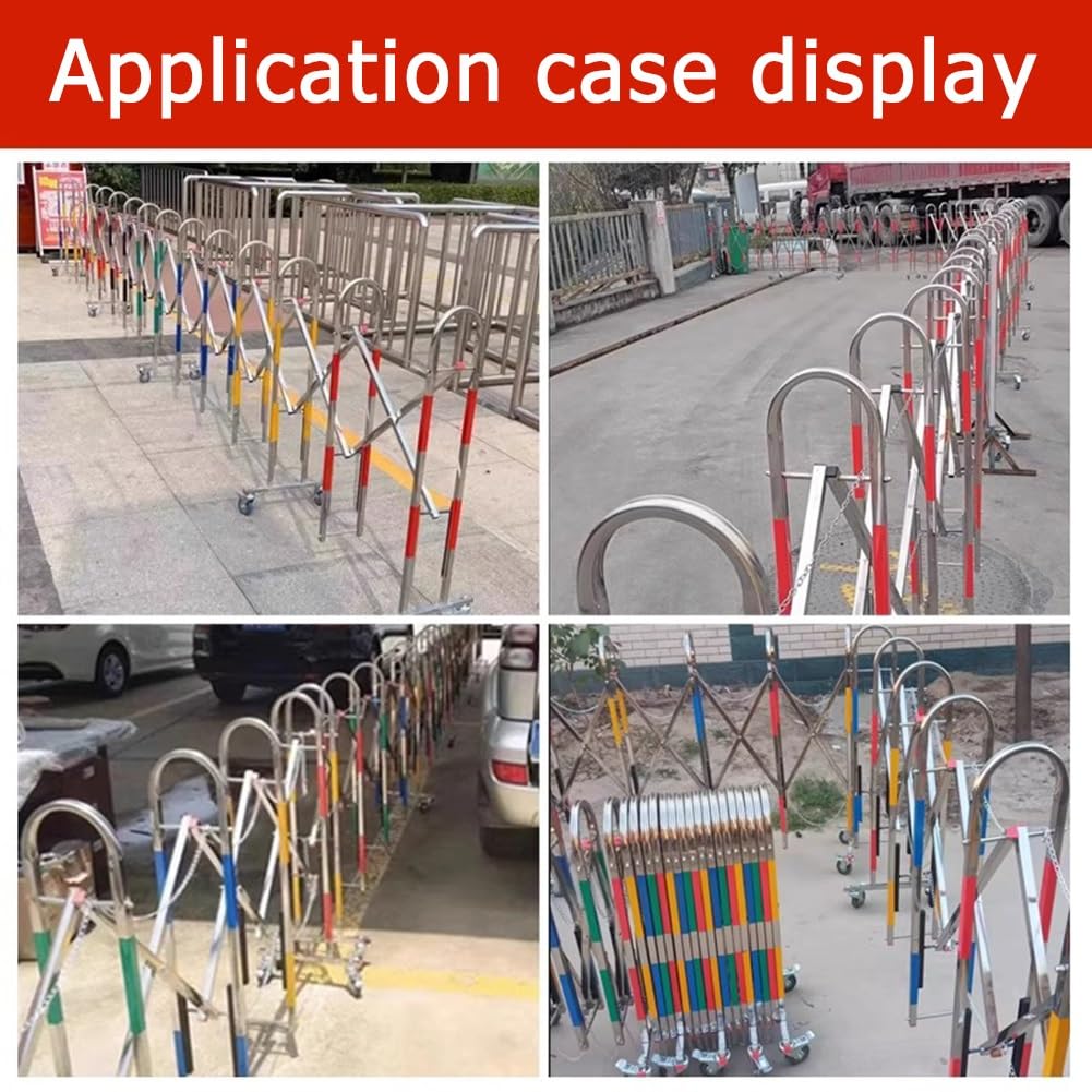 Portable Retractable Traffic Barrier with Wheels - 1.3x7m Expandable Safety Gate for Crowd Control, Event Management, and Secure Area Protection - Flexible Mobile Barrier System