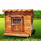 with Roof Wooden Wooden Dog Kennel, for Small, Medium, Large Dogs Indoor Outdoor, Dog Kennel for Playing and Resting, Ventilate & Easy Clean,A-XXXL