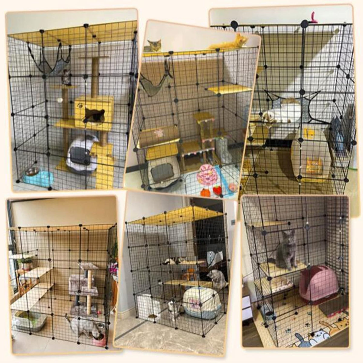 Pet Pen Small Crate for Indoor Pets Pet Crate Indoor Pet Pen with Black Resin Plate DIY Pet Pen