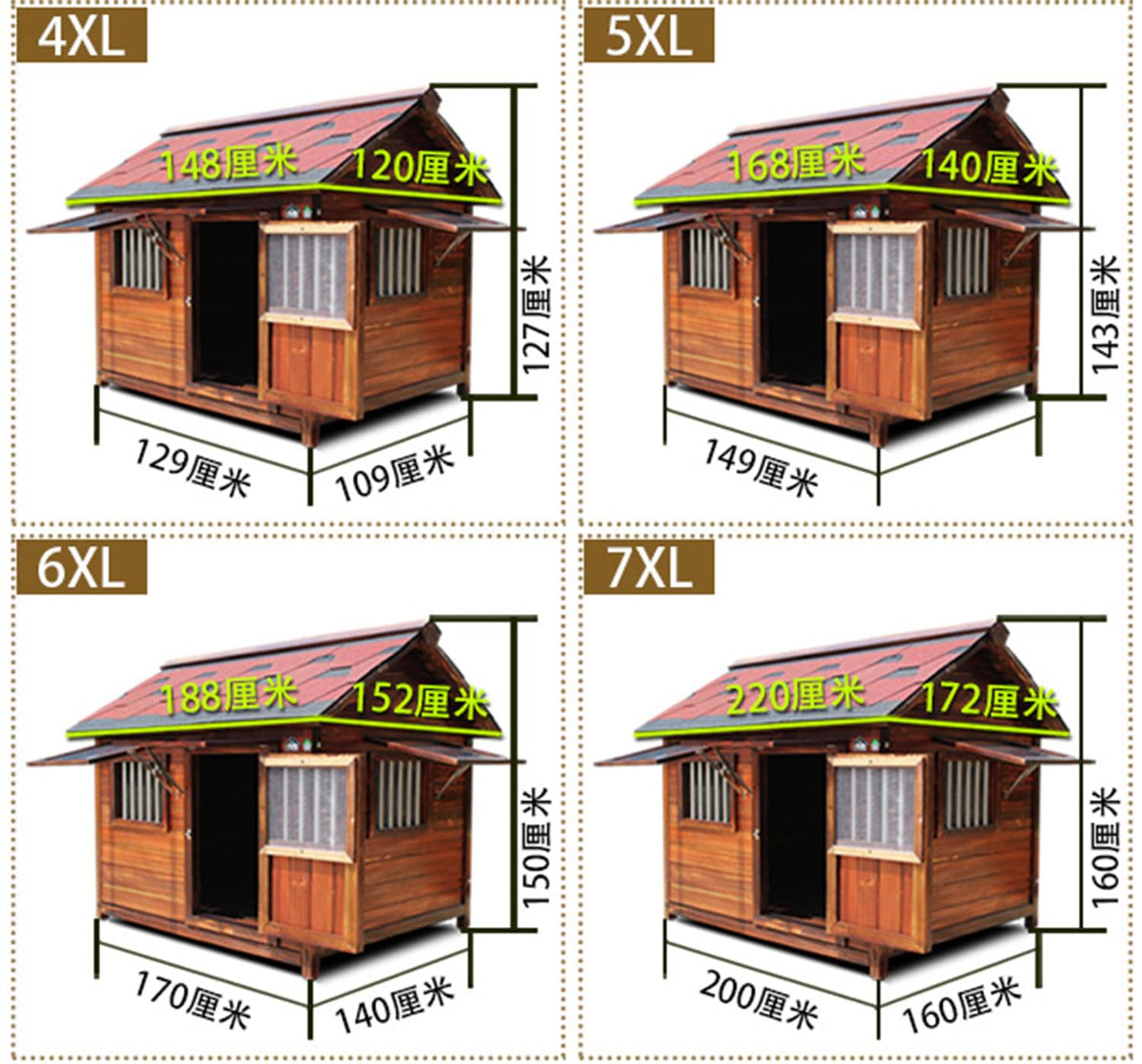 Dog Crate, Dog Cage Dog Crates Solid Wood Dog House Outdoor Rainproof Outdoor Pet Kennel Warm Large Dog Cage Winter Indoor Cage 6XL