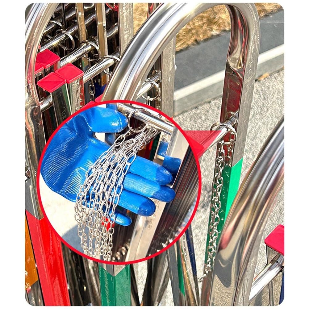 Expandable Stainless Steel Security Gate with Wheels - Foldable Mobile Traffic Control Barrier for Warehouses (1.5x5m) - Durable, Versatile & Easy to Install.