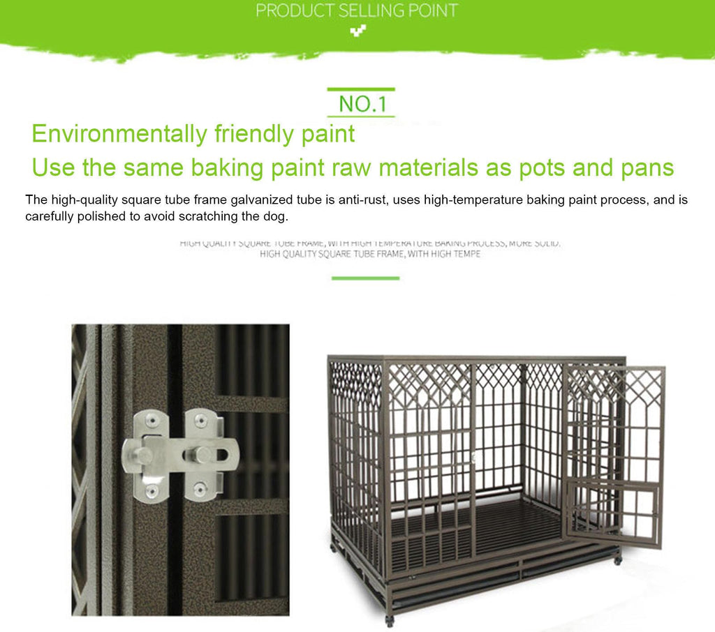 VIDECOR Heavy-Duty Dog Crate, Dog Cage, for Medium and Large Dogs, Small Door with Skylight, Easy Cleaning, Pet Cage,125 * 93 * 115cm