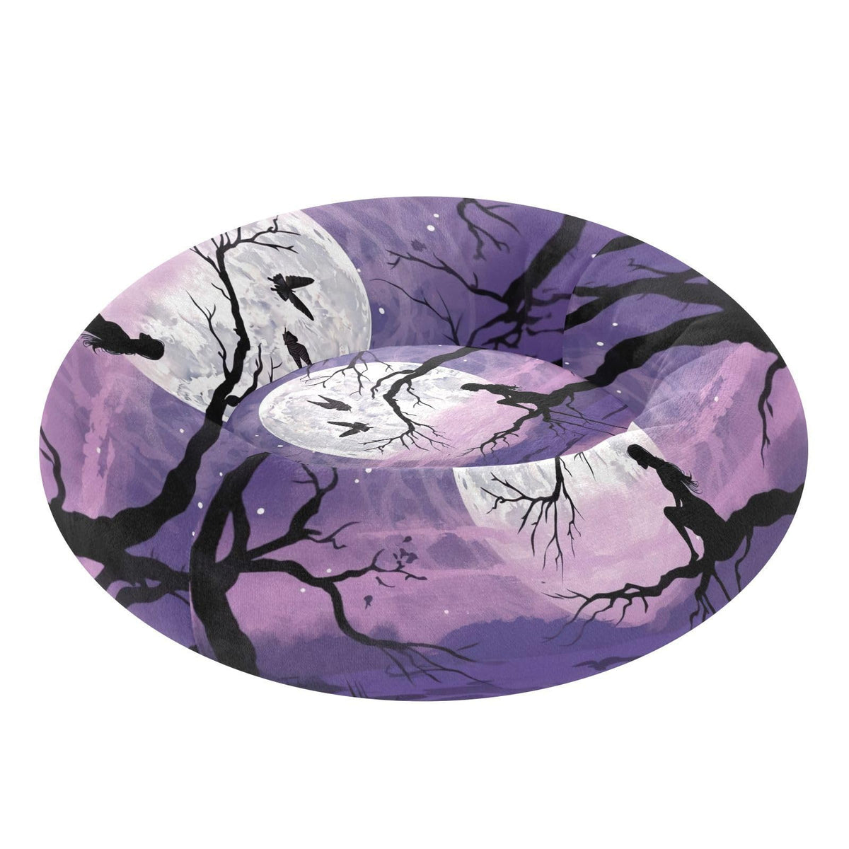 Donut Dog Bed for Small Dogs & Cats - Fairy of The Moon Calming Anti-Anxiety Pet Bed with Non-Slip Base, Removable & Machine Washable, 18"