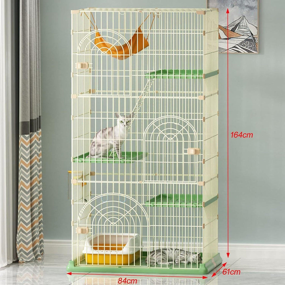 Ventilated Outdoor Pet Cage Playpen Extra Large Free Space Pet Cabin Indoor Pet House Pet Supplies,Pink-84 * 61 * 164cm