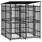 Dog Kennel Enclosure Houses Outside, Black Powder-Coated Steel Cage, Dogs, Outdoor Pet Run, House, Kennels