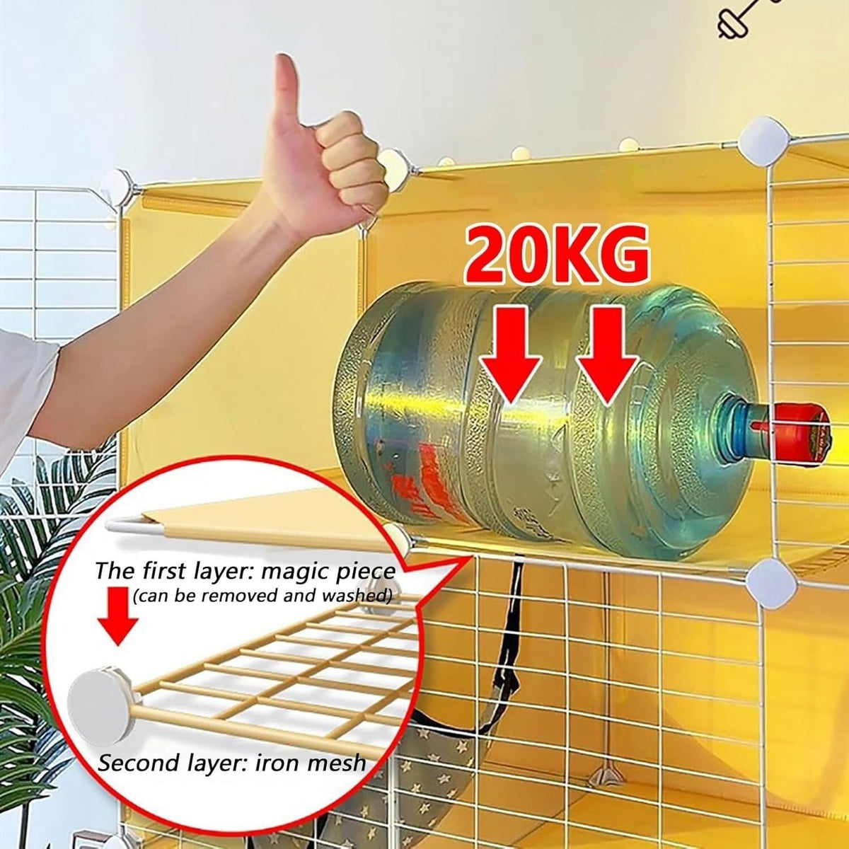 Indoor Pet Pen – DIY, Tray, Detachable Mesh(Black-111X95X111cm)