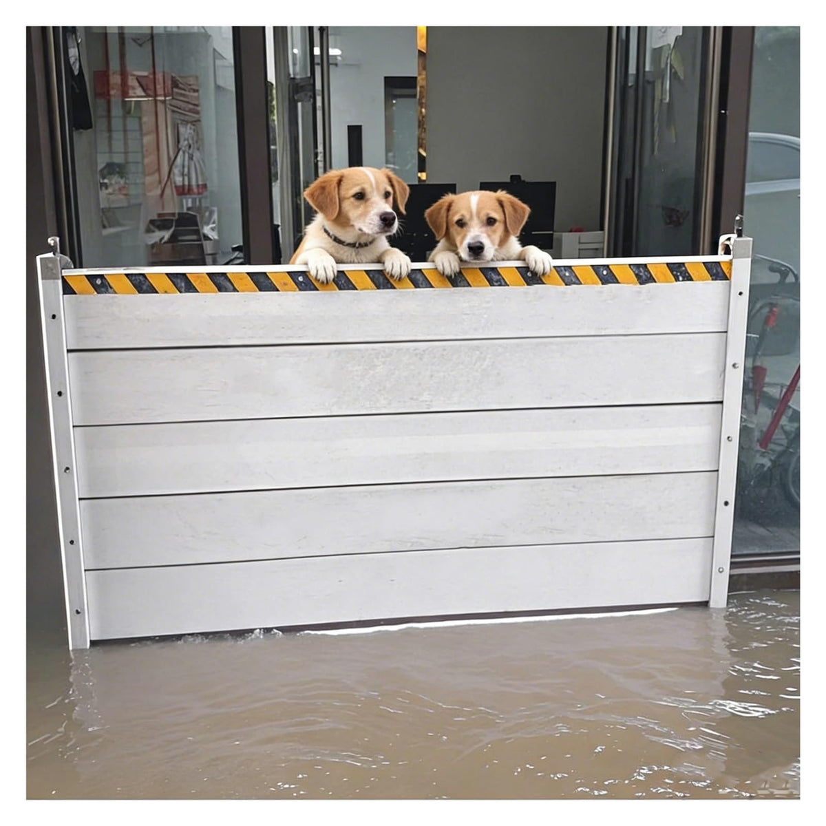 Aluminum Flood Barrier for Home with Pet, Reusable Flood Prevention Barriers Water Barrier Quick Install, Floods Barrier Shield, Anti-floods Wall Dams(L 11 7/10 ft)