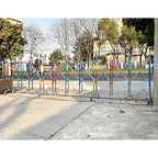 Expandable Folding Door Gate, Mobile Safety Barrier with Casters, Stainless Steel Traffic Fence for Warehouse, Garage, Driveway - 1.6x8m Portable Barricade