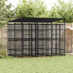 Large Outdoor Dog Kennel, Heavy Duty Powder-Coated Steel Pet Exercise Playpen for Backyard, Weatherproof Metal Dog Run with Secure Locking Gate, 302.4 x 75.6 x 78.7 Inches