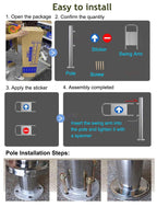 This Universal Stainless Steel 1Way Swing Gate 2043" Width RightHand Single Door Revolving Entrance Gate Enhanced Security for Safety and Durability