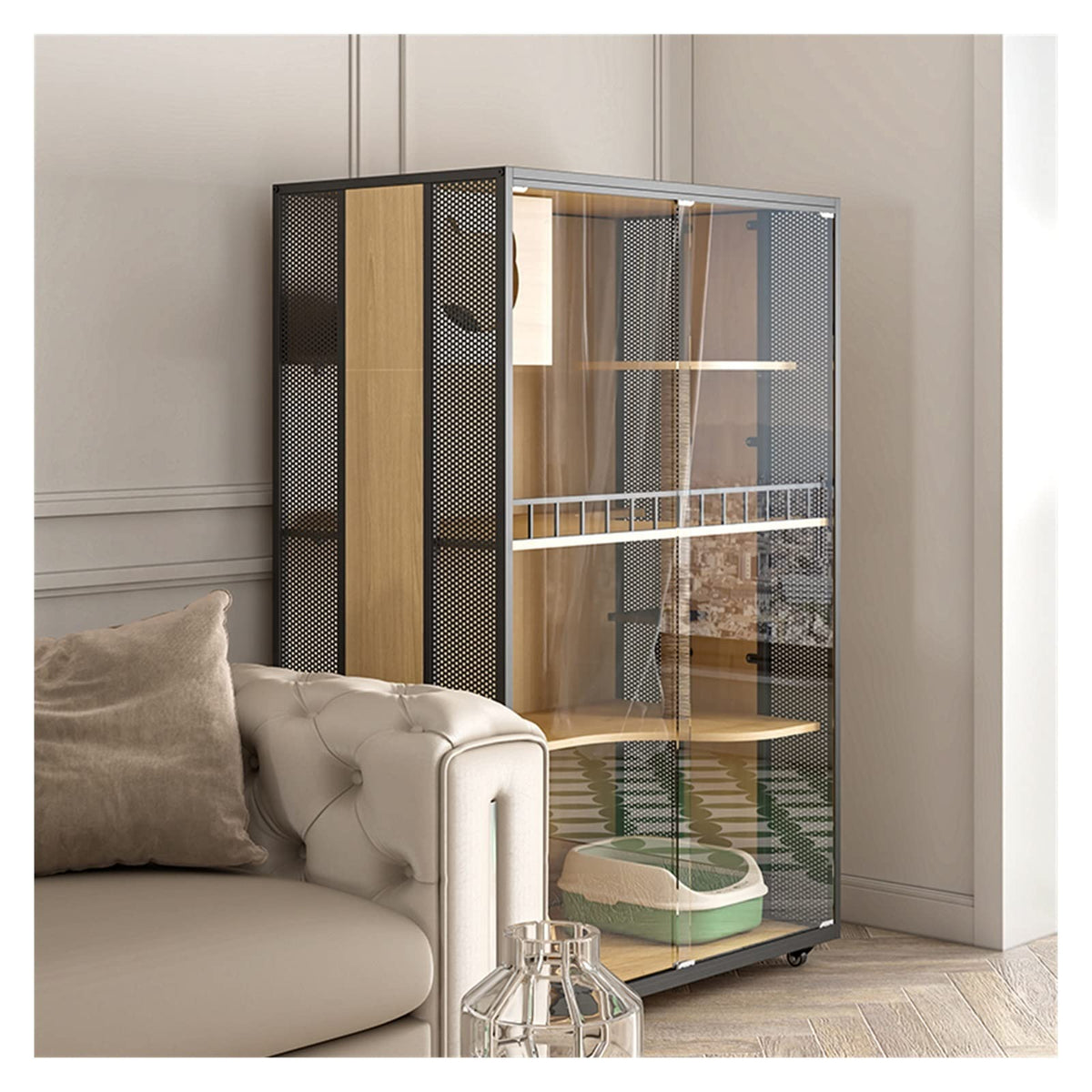 Cat Villa Cat Villa Cat House Large Pet Cage Super Large Free Space Does Not Occupy The Floor Cat Cabinet Cat House,