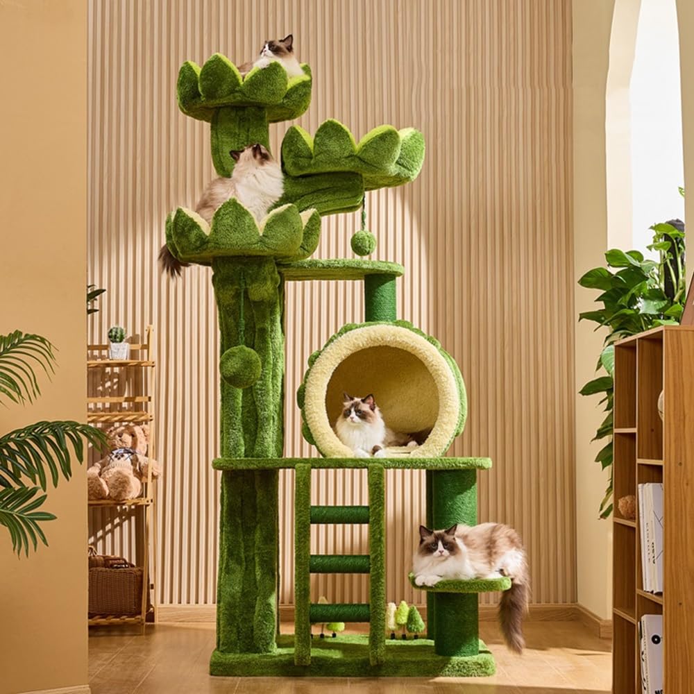 Cat Climbing Lotus Shaped Cat Climbing Frame Large Tree Toy Multi-cat Household Suitable for All Seasons