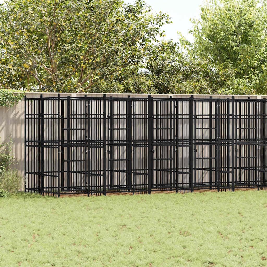 Large Outdoor Dog Kennel 302.4x75.6x78.7 inch Heavy Duty Powder-Coated Steel Pet Run Enclosure for Big Breeds Play Exercise Area
