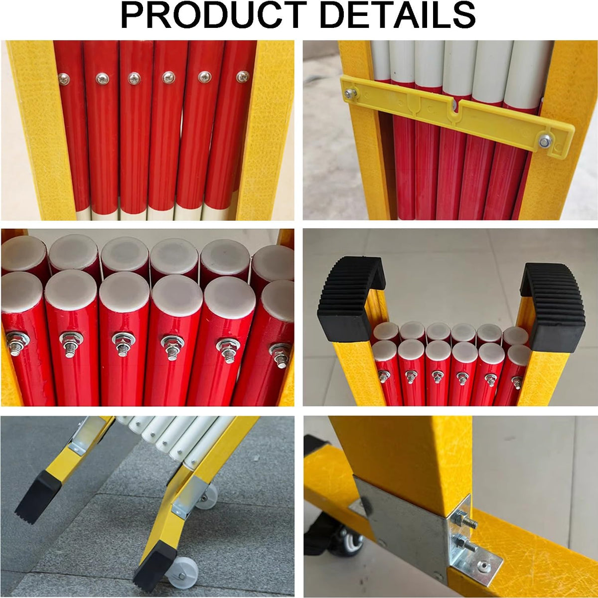 Portable Retractable Folding Barrier Mobile Scissor Gate Traffic Fence for Road Construction Durable Outdoor Safety Barrier - Easy Setup & Highly Visible,Red White-1.2x10m