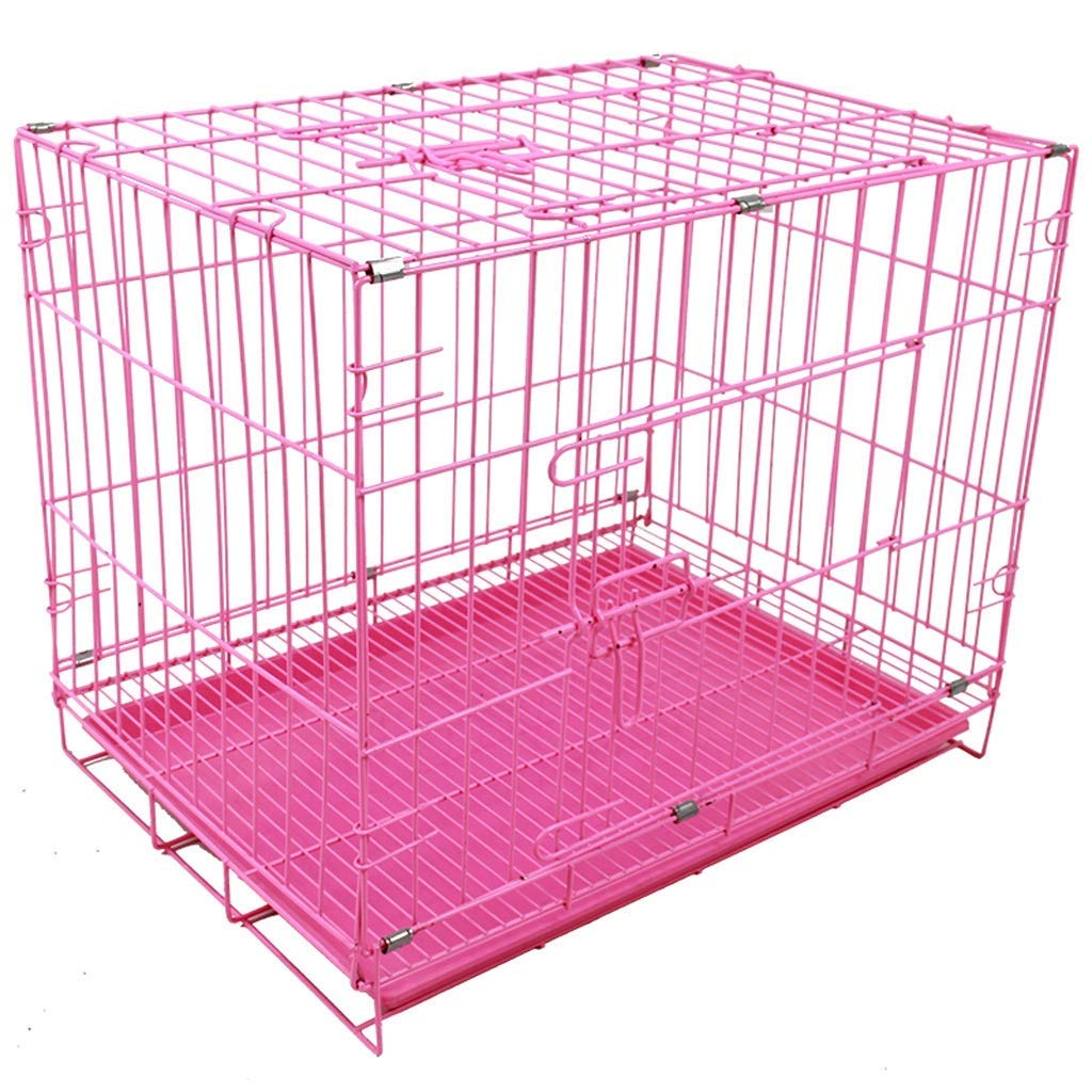 Crate Pets Dog Crate Folding Metal Dog Crates Fully Equipped Indoor and Outdoor Pet Cage Pet Supplies Pet Playpen (Medium)