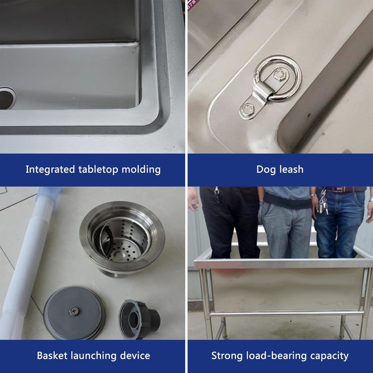 Stainless Steel Bathtub Dog Grooming Bathtubs Dog Bathtubs Stainless Steel Dog Cleaning Station Professional Dog Bathtubs Professional Pet Dog Bathtubs Pet Cleaning Station Cleaning Show(80cm/31in)