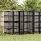 Large Outdoor Dog Kennel, Heavy Duty Powder-Coated Steel Pet Playpen for Big Breeds, Weatherproof Exercise Enclosure for Backyard, 302.4L x 75.6W x 78.7H inches