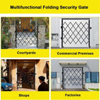 Etlegor Folding Security Gate, Steel Accordion Safety Gates with Lock, 360° Rolling Barricade Gate, for Courtyards Basement Garage(350x200cm)