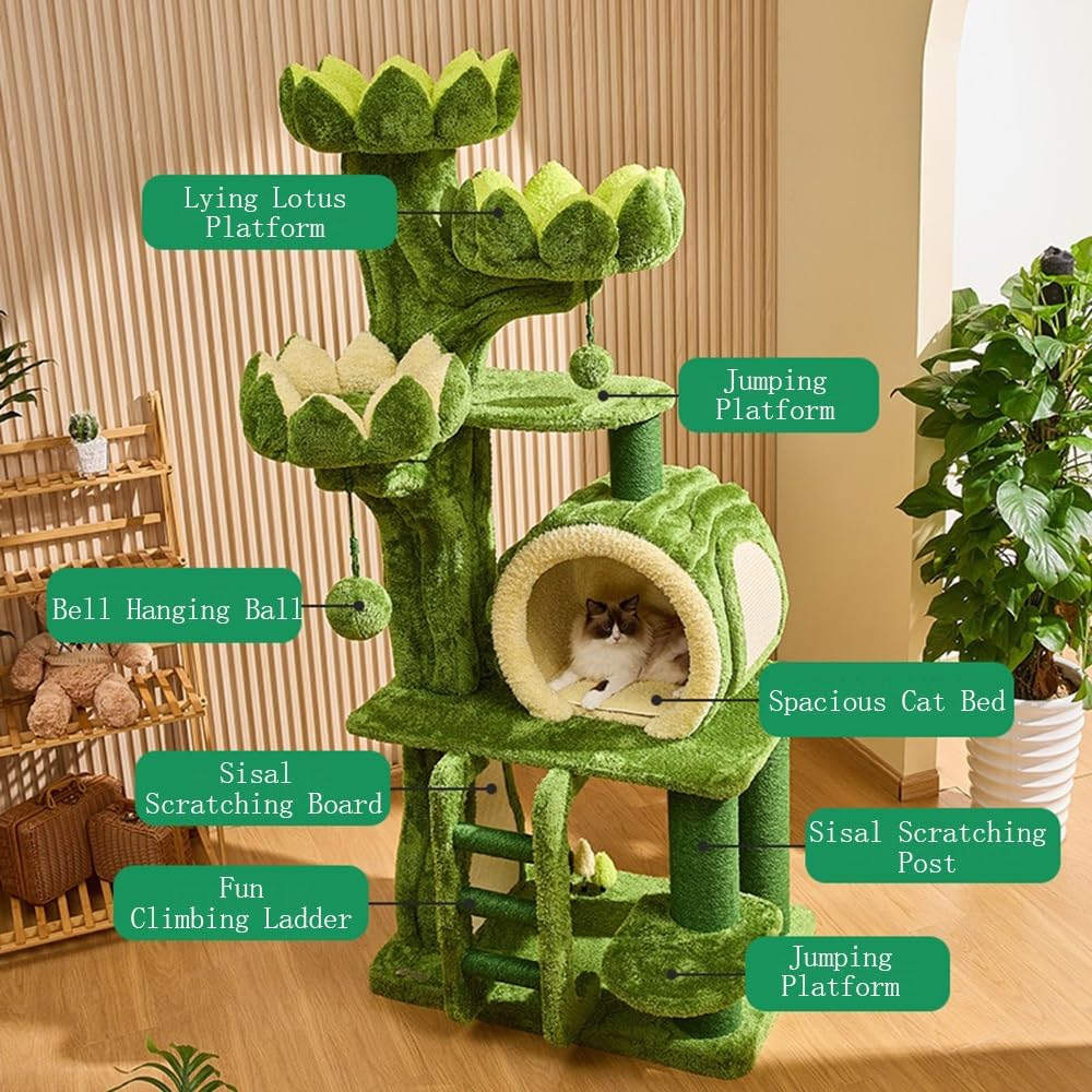 Cat Climbing Lotus Shaped Cat Climbing Frame Large Tree Toy Multi-cat Household Suitable for All Seasons