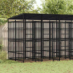 Large Outdoor Dog Kennel, Heavy Duty Powder-Coated Steel Pet Playpen for Big Breeds, Weatherproof Exercise Enclosure for Backyard, 302.4L x 75.6W x 78.7H inches