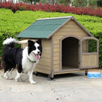 Dog Houses Large Outdoor Solid Wood Dog House Luxury Pet Shelter, Waterproof and Durable Pet House with Ventilation Out Windows, Easy to Install (Size : 130x120x110cm)