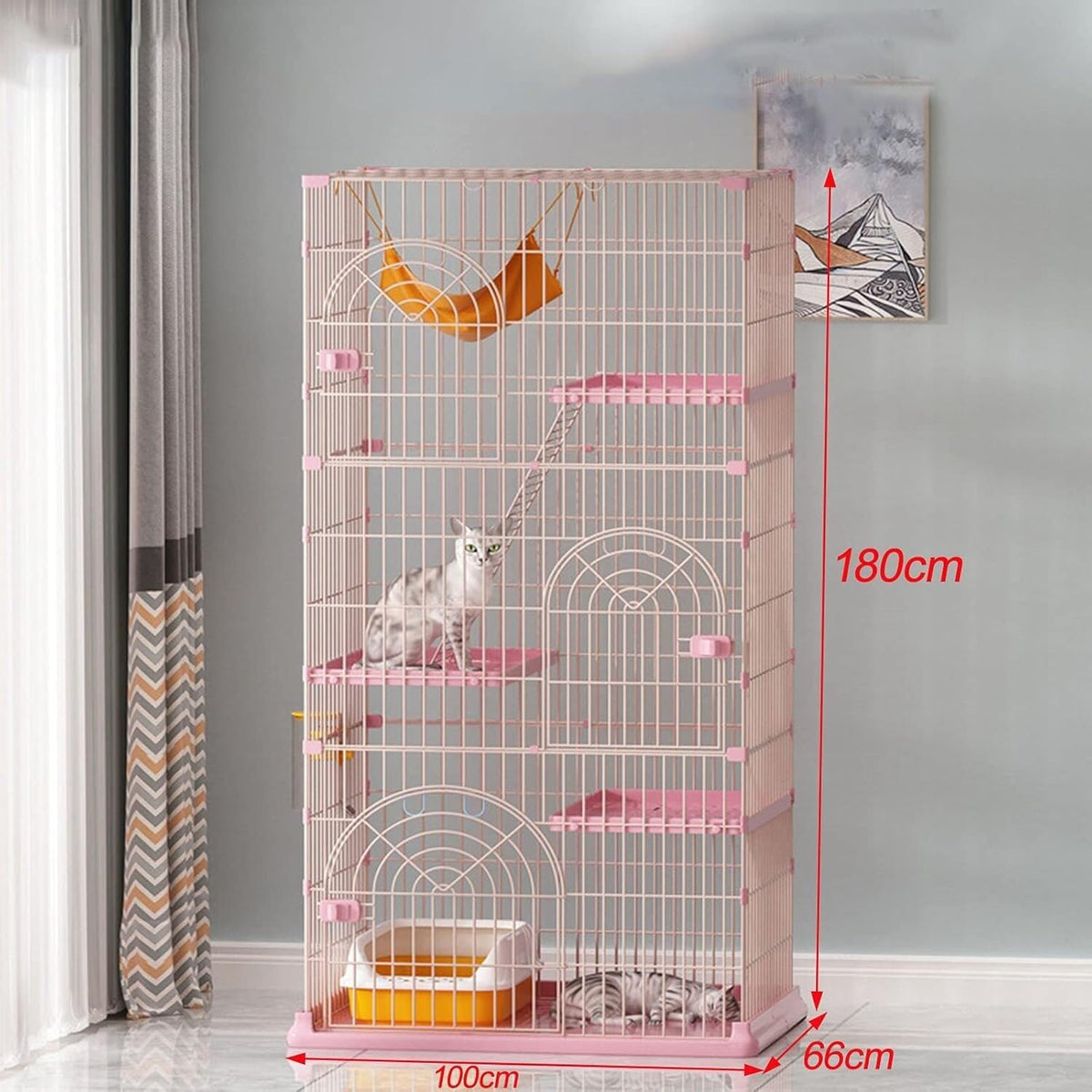 Outdoor Pet Cage Playpen Extra Large Free Space Pet Cabin Indoor Pet House Pet Supplies(Green,100 * 66 * 180cm)