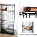 Cat Cage - 3-Tier Cat Condo Indoor Cat Playpen Kitten Ferret Chinchilla Cage for Kitten Guinea Pig Ideal for 1-4 Cat 1x Hammock (28.0 x 22.4 x 34.3 inches (71 x 57 x 87 cm)